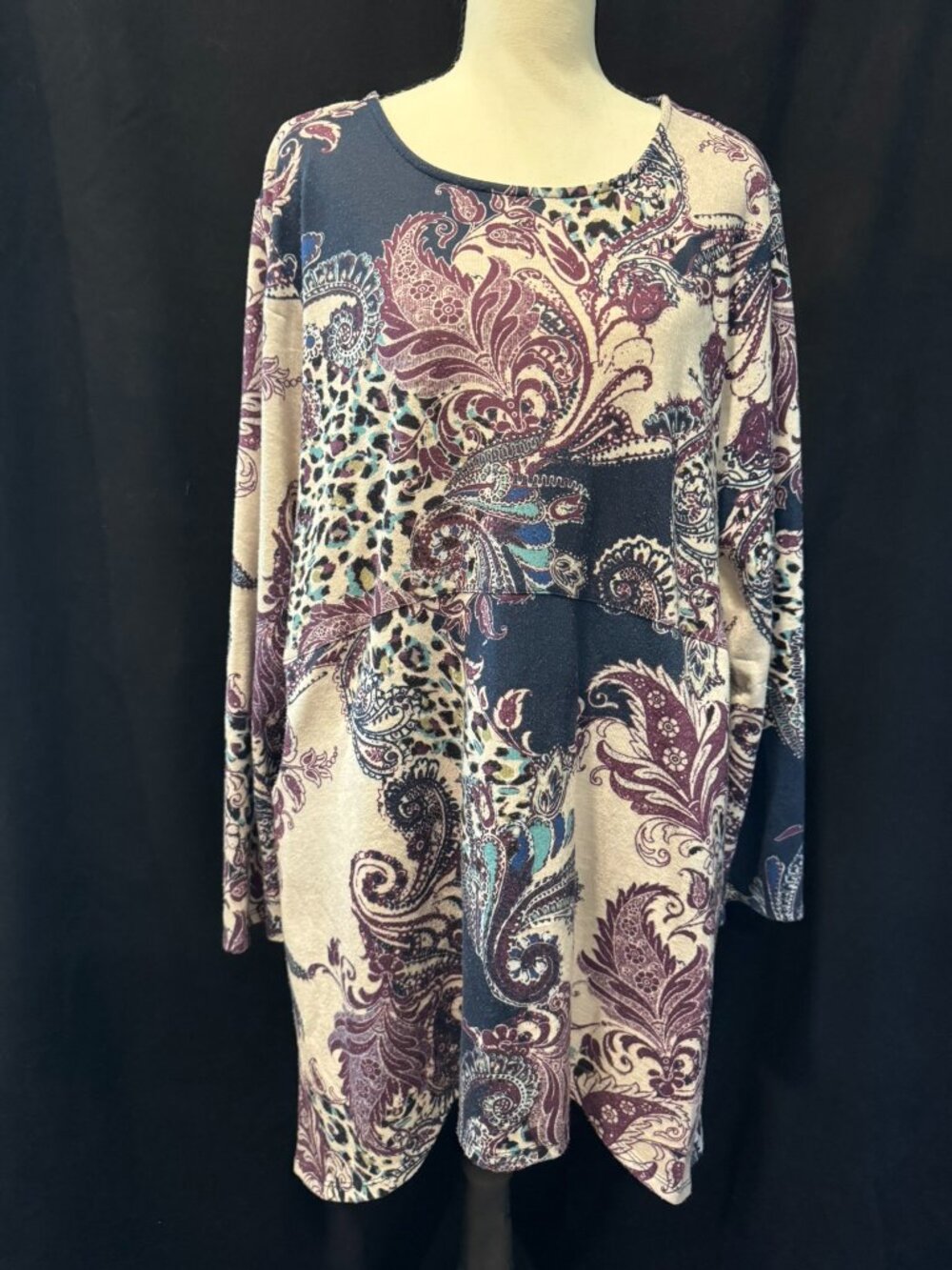 Chico's Paisley-Print Tunic Top, Size 3 (US XL)